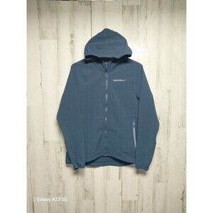 Eddie Bauer Women's Large/Medium Blue Hooded Jacket Lightweight Textured